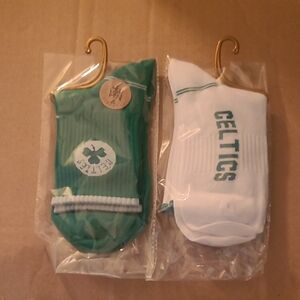 Green and White Athletic Socks